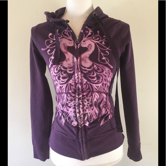 Lucky Brand Tops - Lucky purple hoodie long sleeve zip up XS